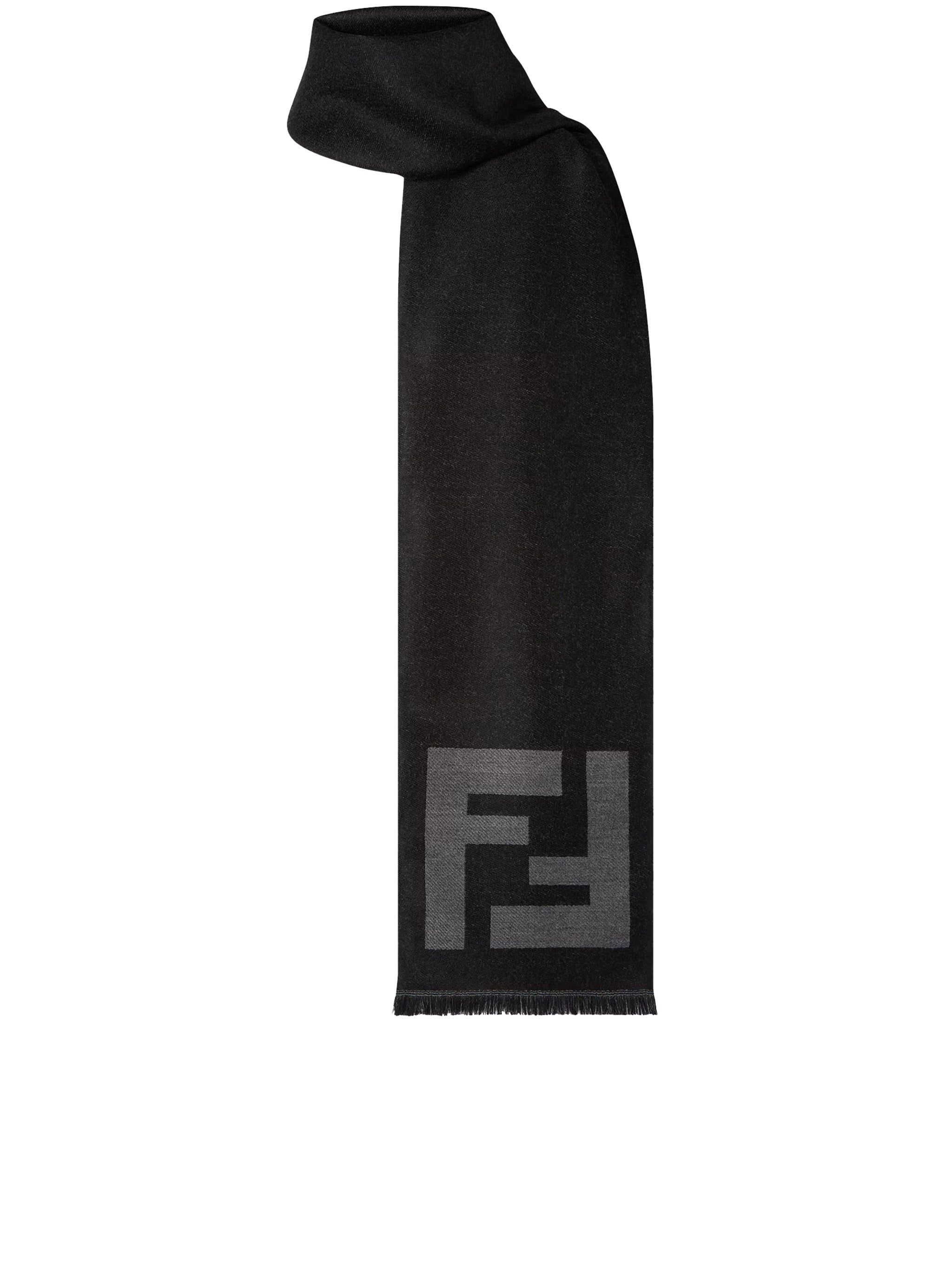 FF Rectangular Black Subtle Logo Scarf