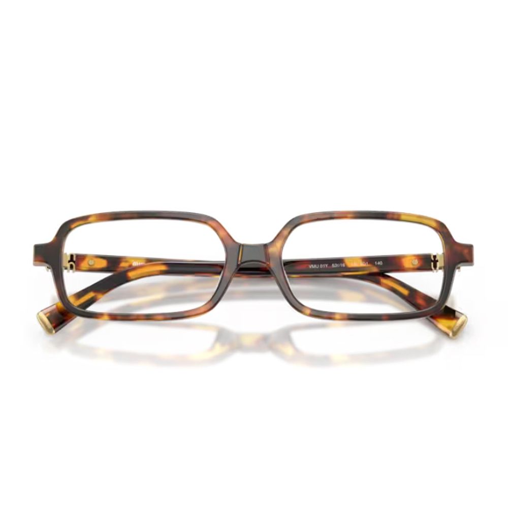 0Mu 01Yv Miu Regard Honey-Havana Acetate Rectangular Sunglasses