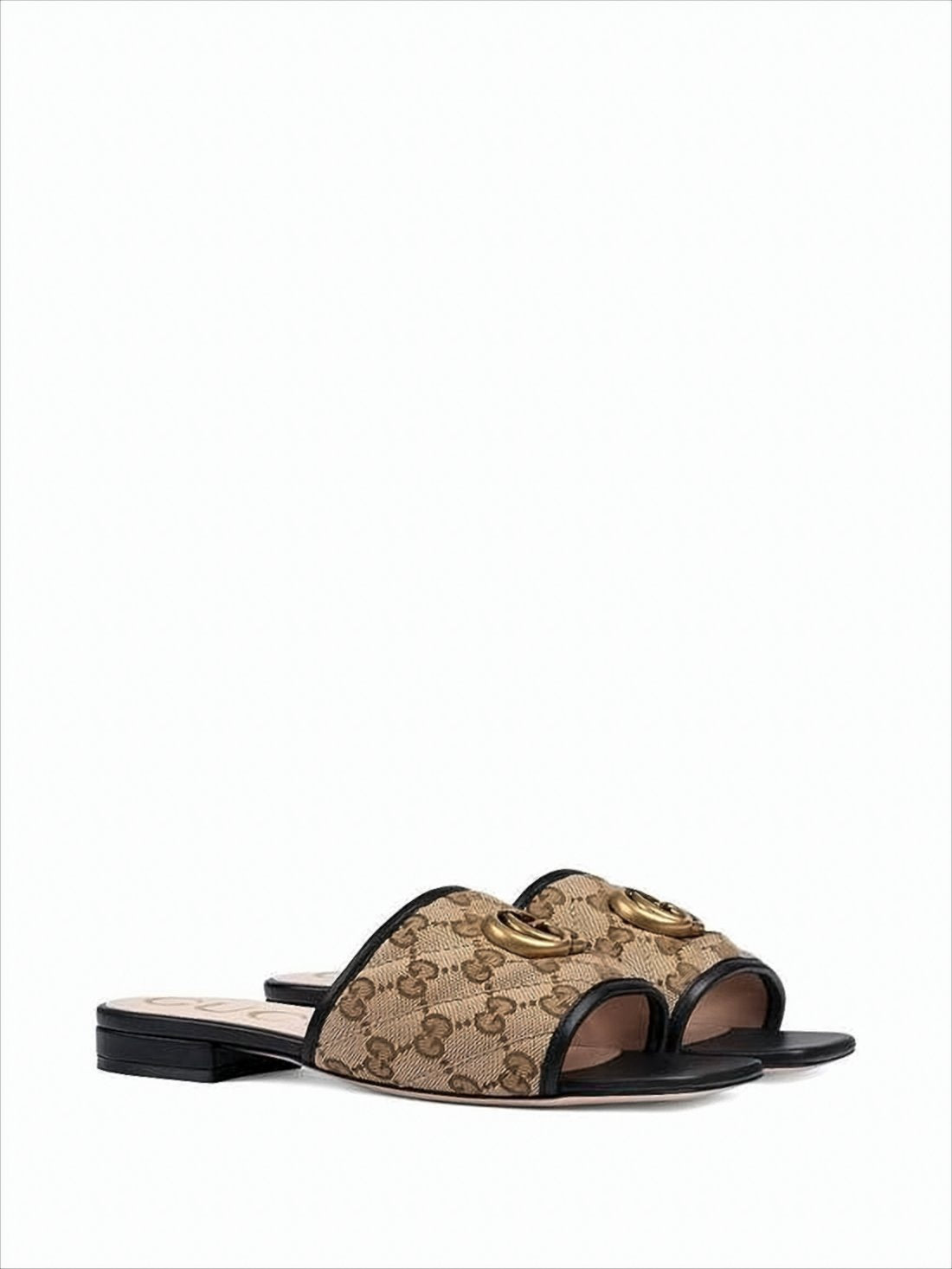 Beige Monogram Canvas Mules