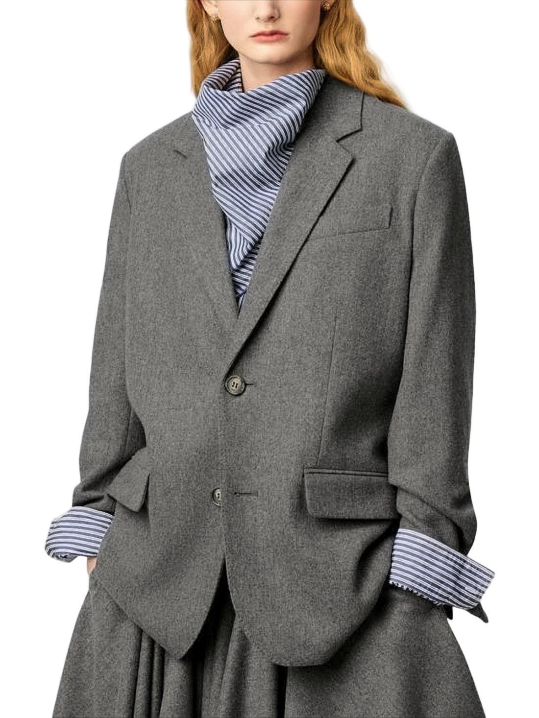 Tailored Wool Jacket with Notched Lapel