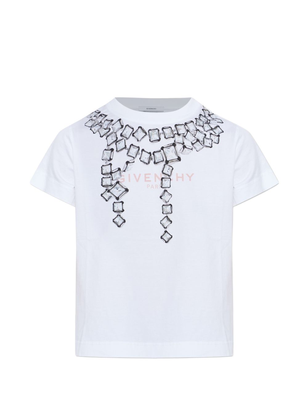 White Silk And Nylon Crew Neck Top