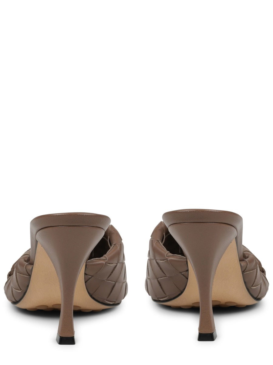 Woven Leather Mule Shoes With Open Toe Design