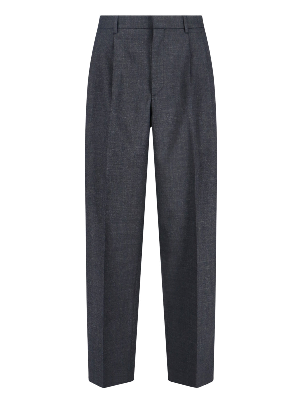 Straight-Leg Trousers with Front Pleats