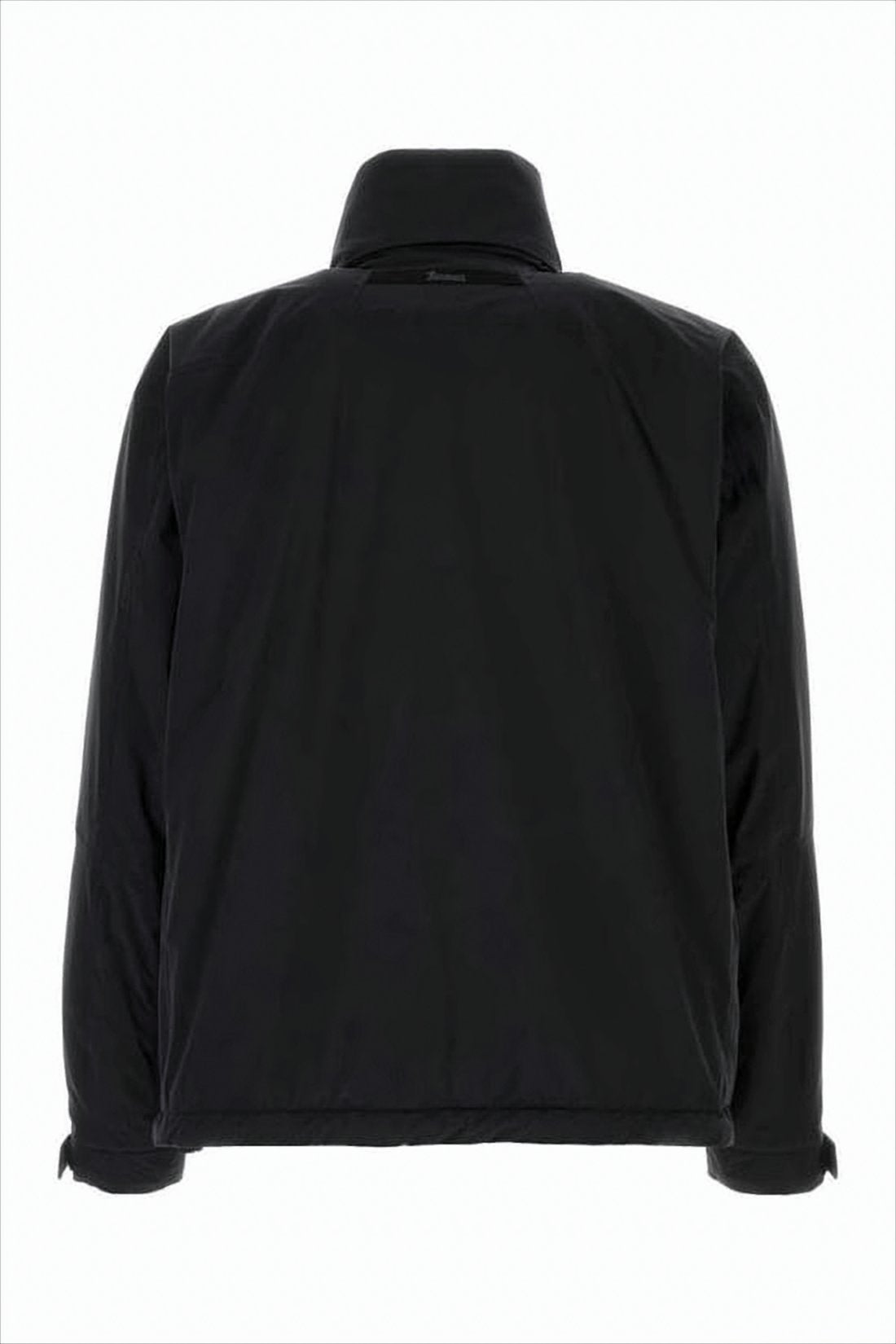 Boxy High Collar Jacket with Concealed Closure