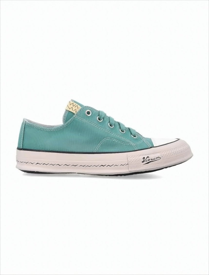 Muted Teal Low-Top Sneakers With Cowhide Lining