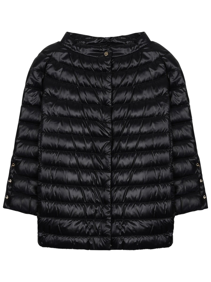 Short Padded Jacket With Horizontal Quilting