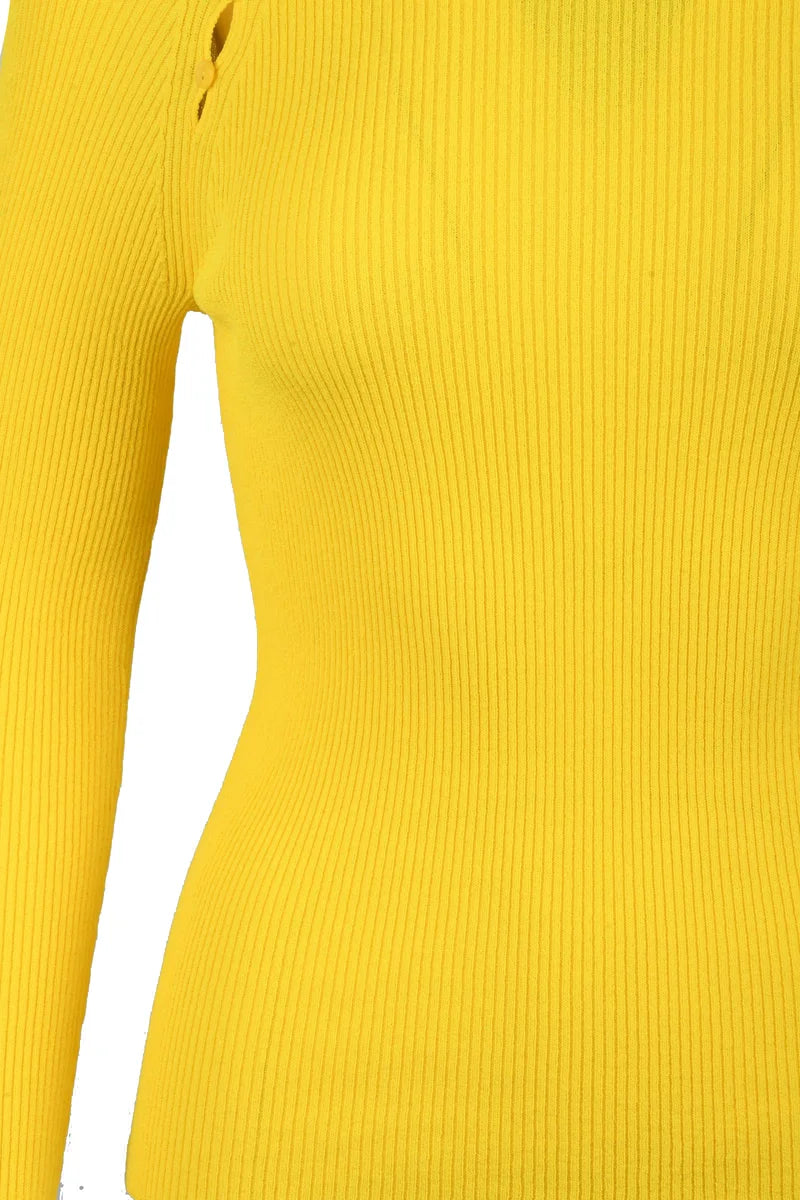 Ribbed Underlayer Top - Yellow
