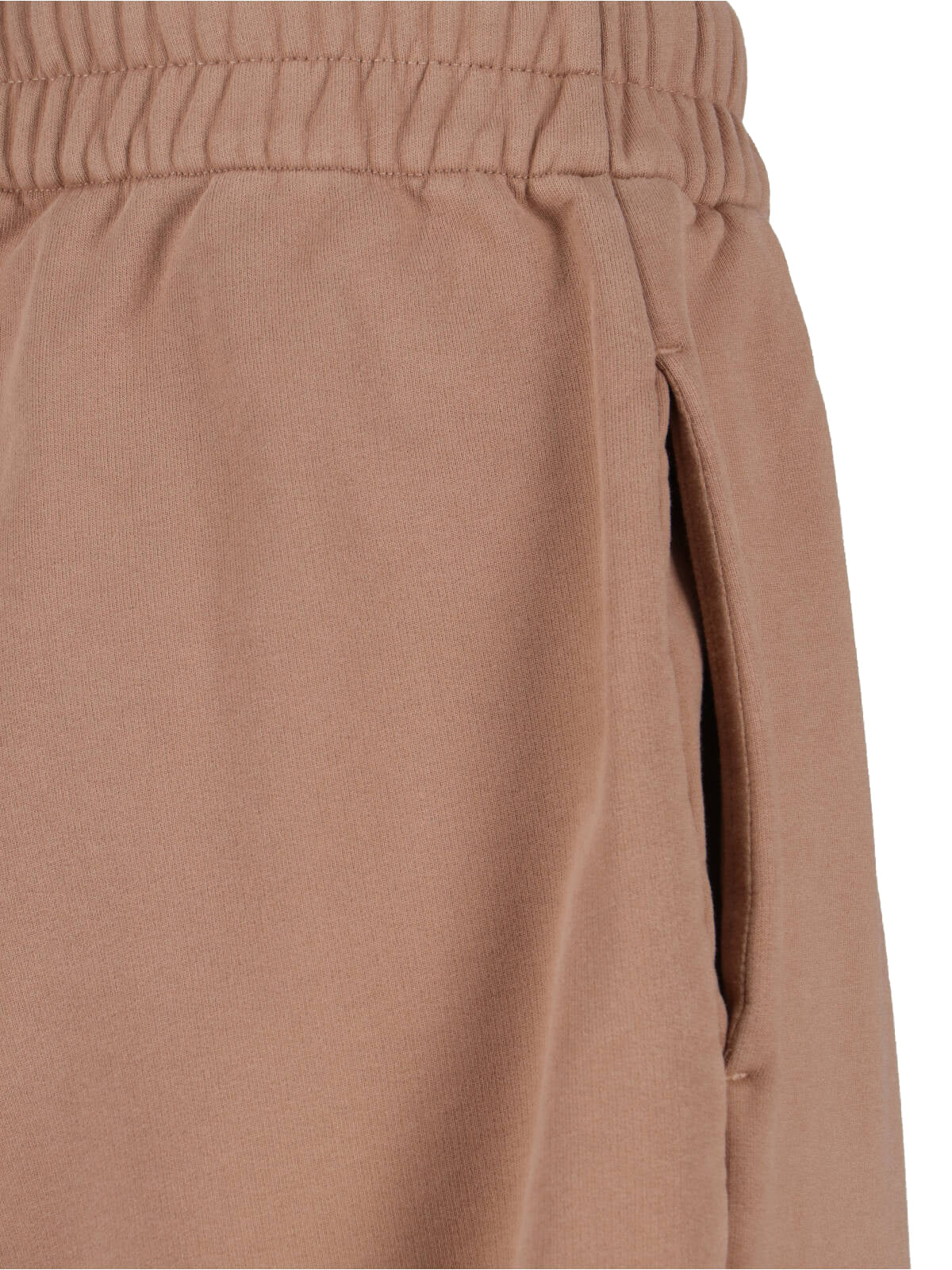 Beige Cotton, Elastic Mid-Rise Sweatpants