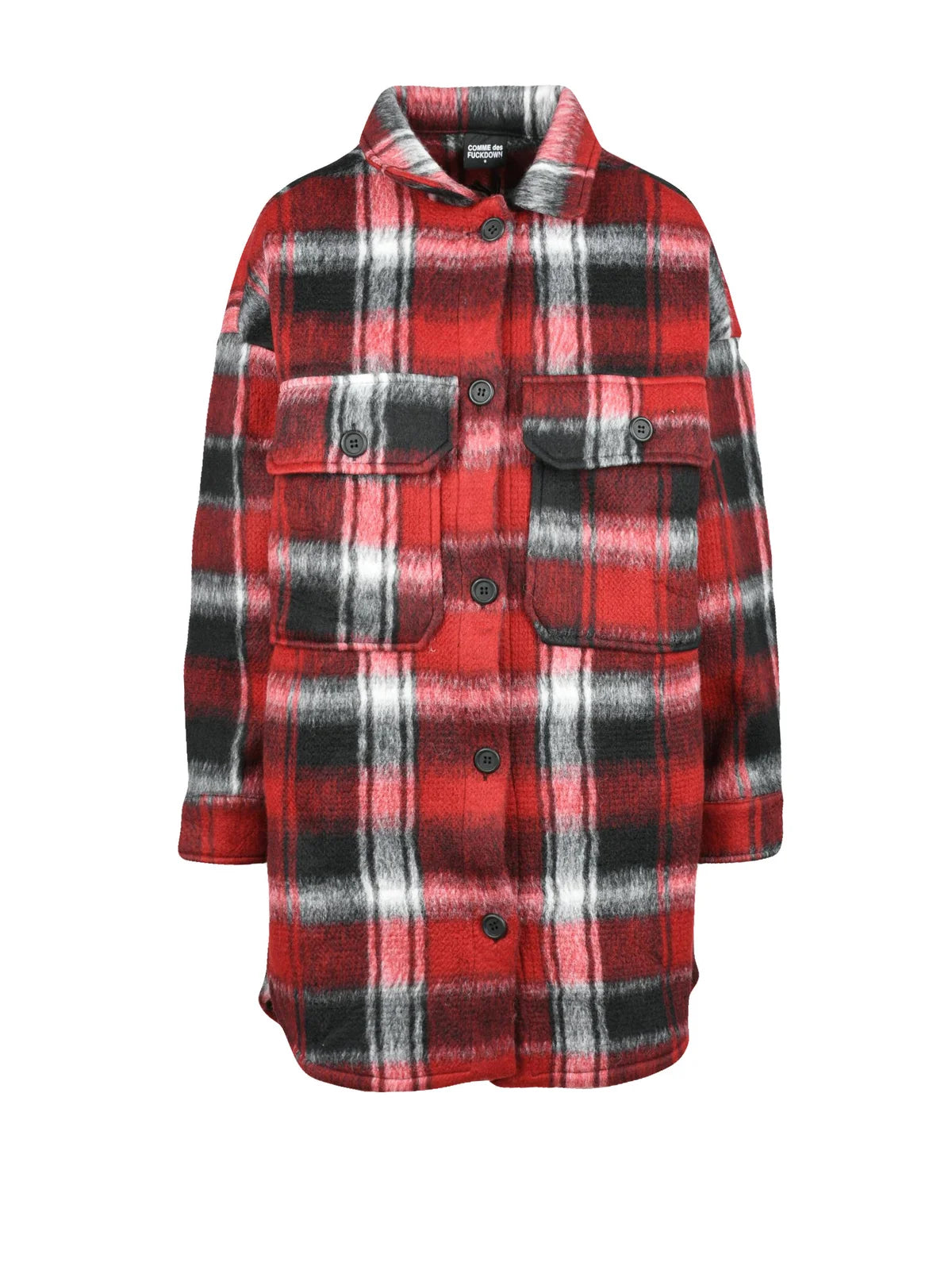 Black/Red Polyester Acetate Wool Shirt