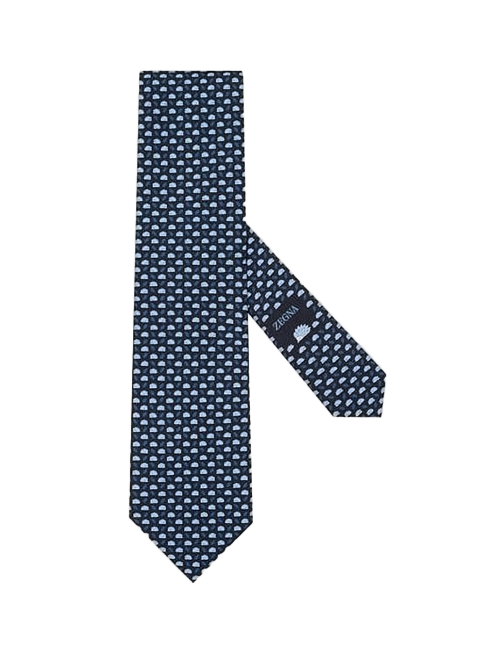 Silk Necktie with Stylized Hedgehog Pattern