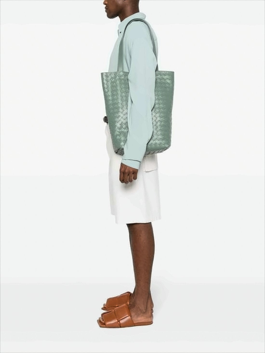 Structured Woven Leather Tote Bag