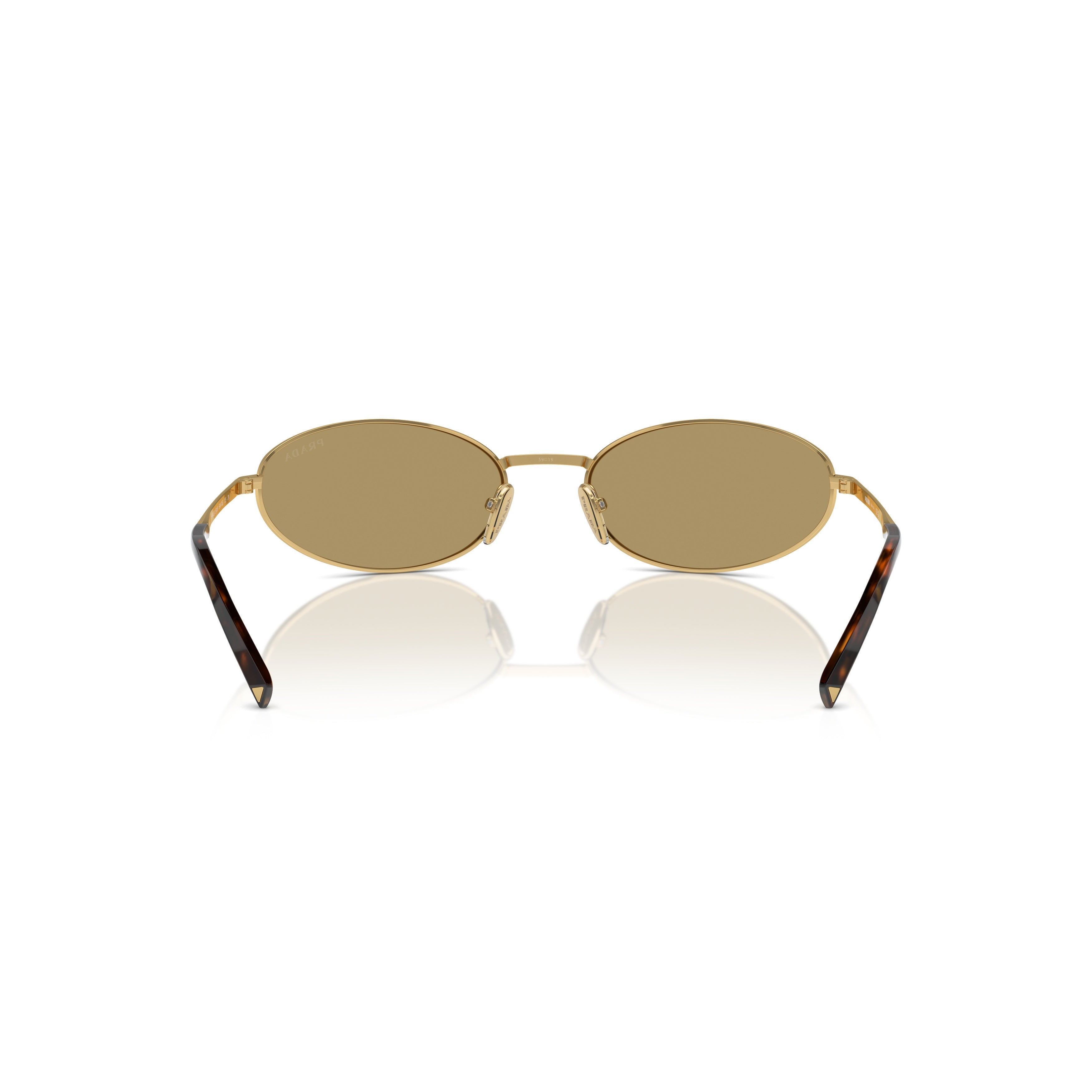0pr A59s Oval Gold-Toned Metal Frame Sunglasses