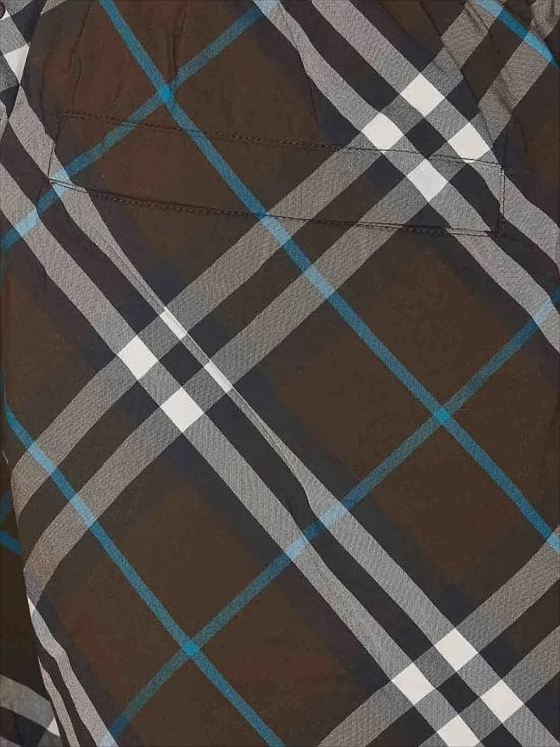 Brown Checkered Swim Shorts