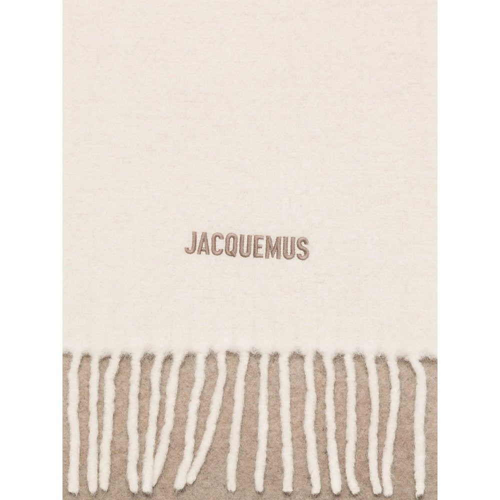 Two-Tone Fringed Alpaca Blend Scarf