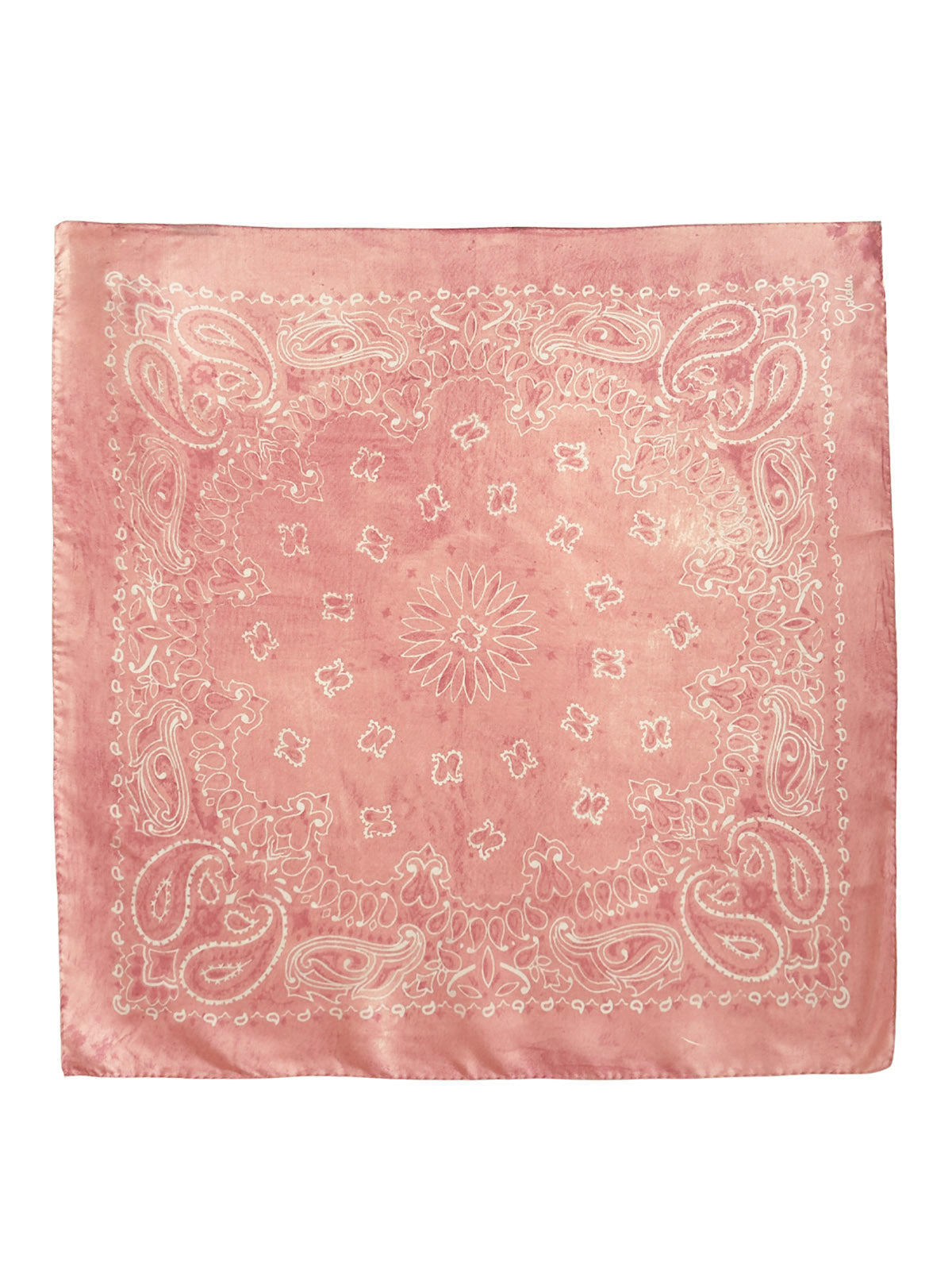 Pink Paisley Design Square Silk Scarf