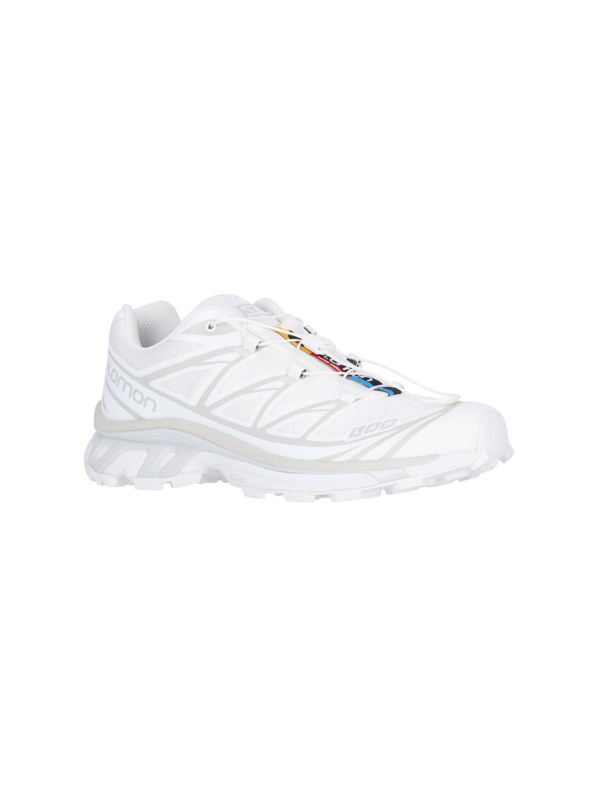 White Fabric and Grey Mesh XT-6 Sneakers
