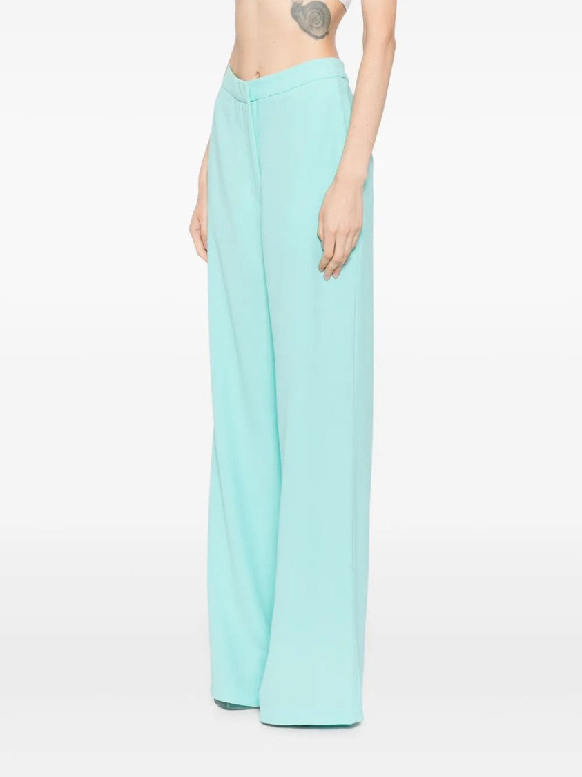 Jet Black Tailored Pants With Wide-Leg Silhouette