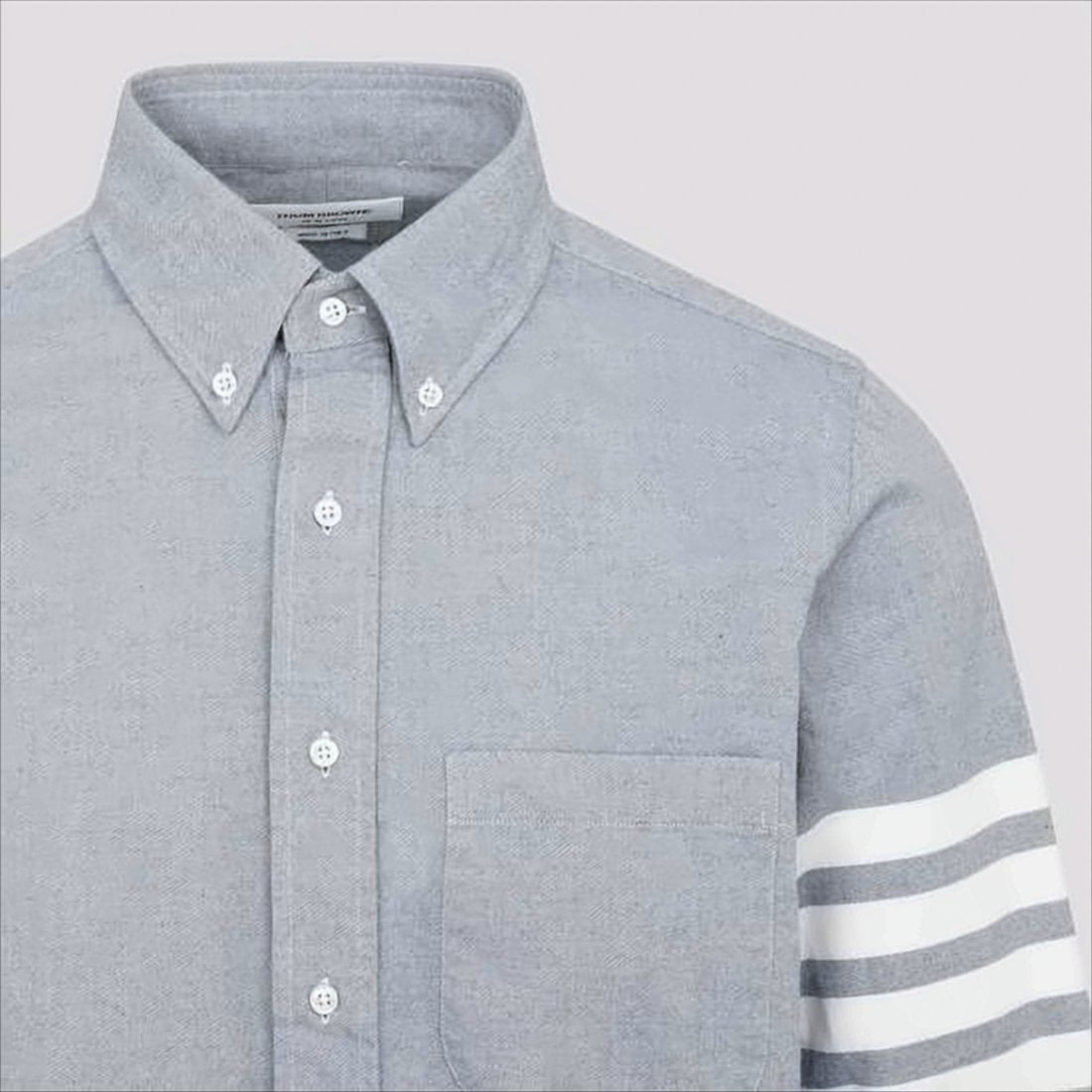 Long-Sleeve Shirt with Classic Collar and Striped Detailing