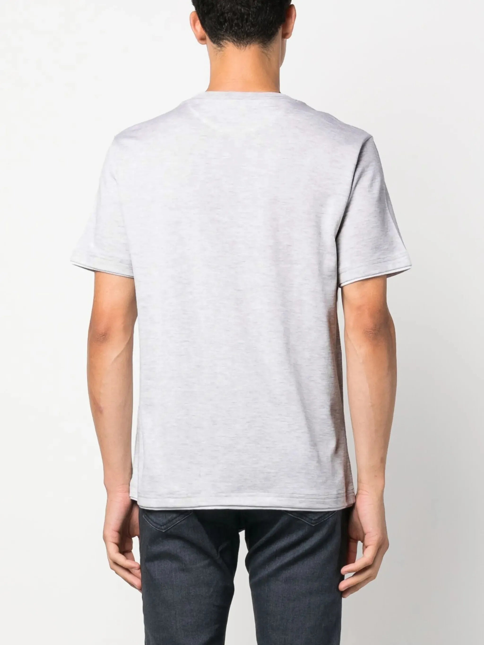 Classic White Heathered Cotton T-Shirt