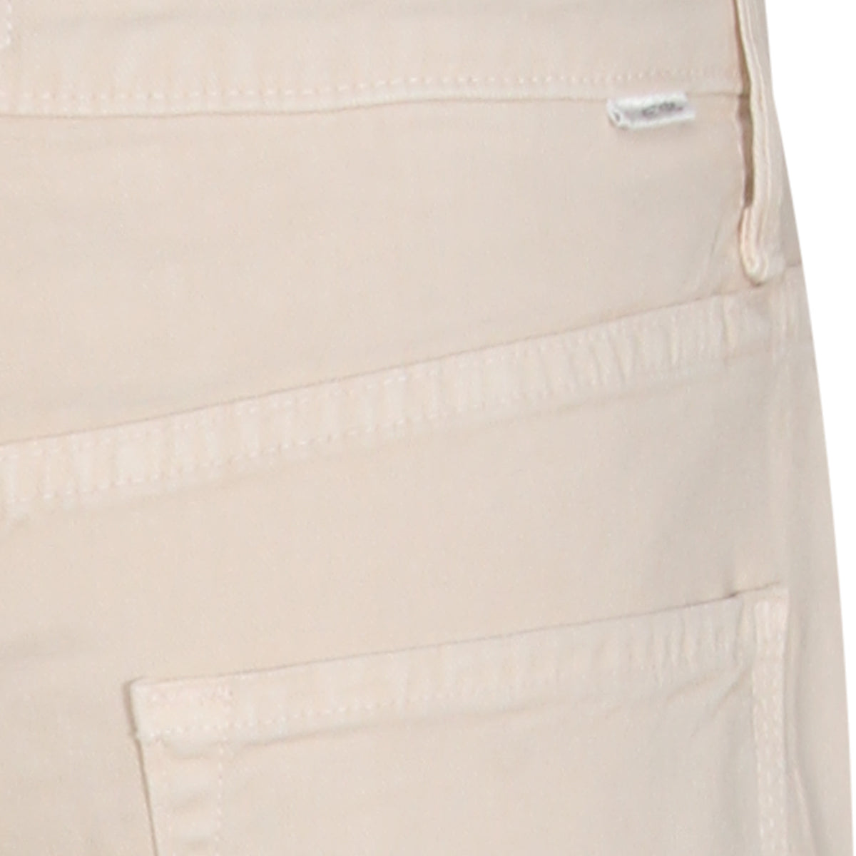 High Waist Beige Cotton Straight-Leg Jeans