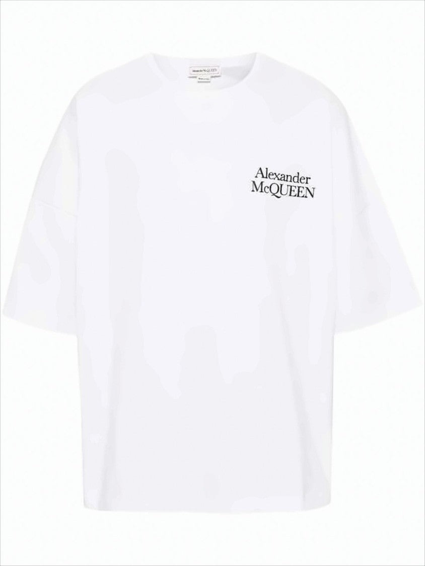 Relaxed Fit White Cotton T-Shirt with Bold Logo