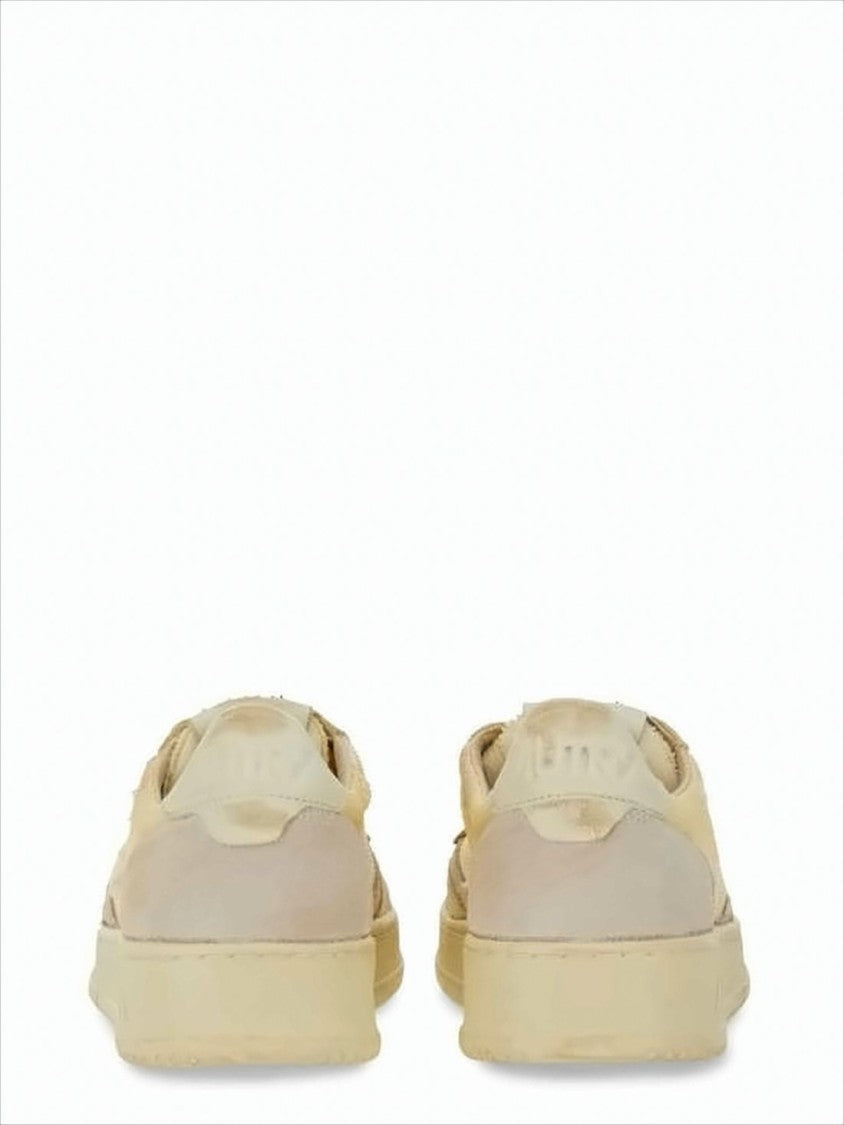 Low-Top Sneakers With Leather, Suede And Mesh Construction