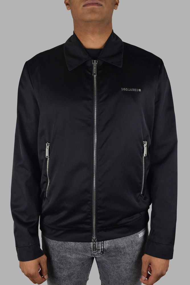 Classic Black Jacket With Raised Logo