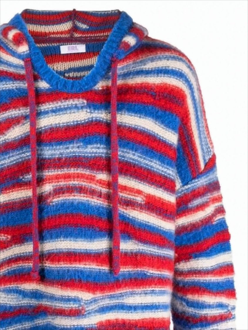 Knit Hoodie with Drawstring Hood