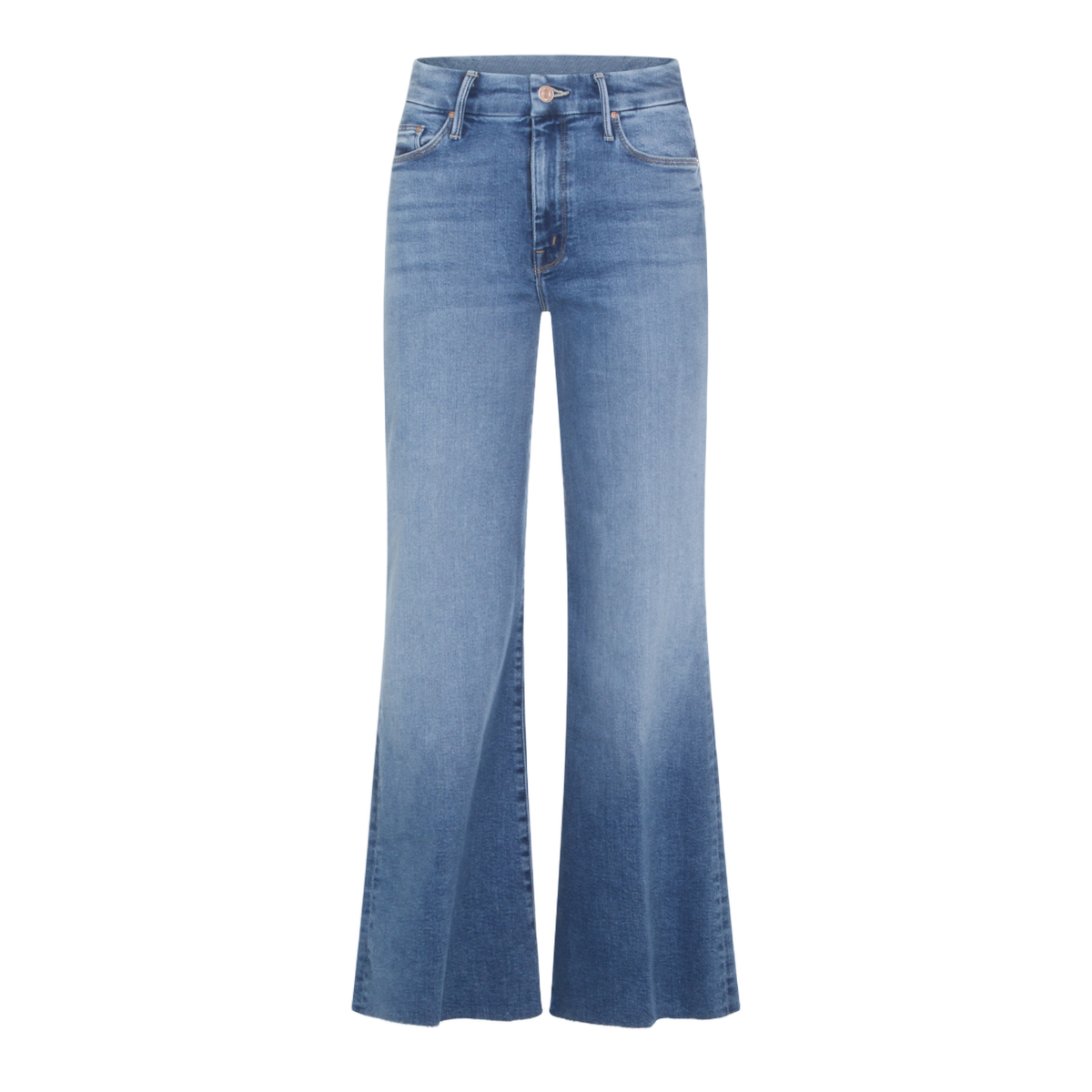 High-Waisted Flared Leg Jeans with Stitched Detail