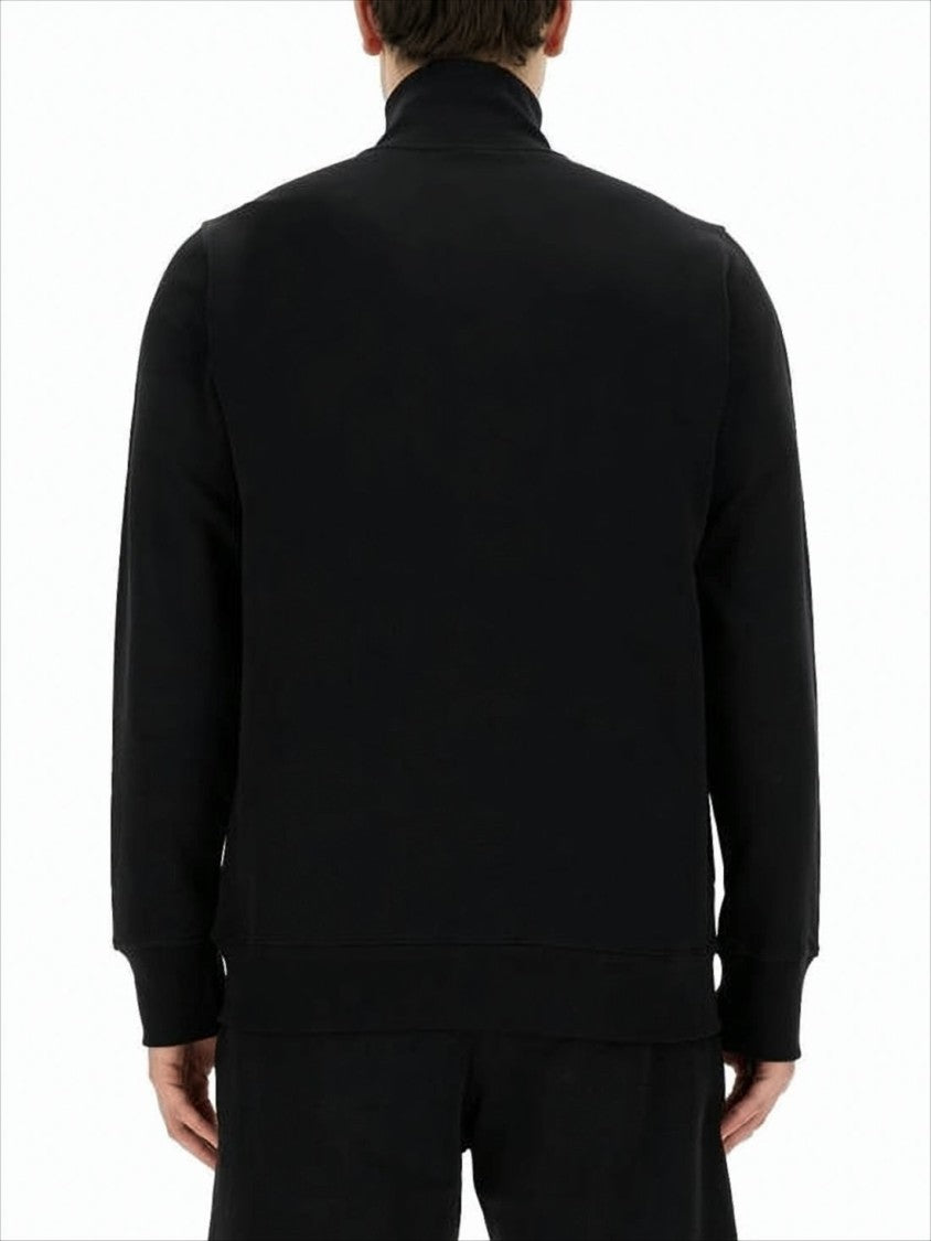 Black Zip-Up Jacket with High Collar