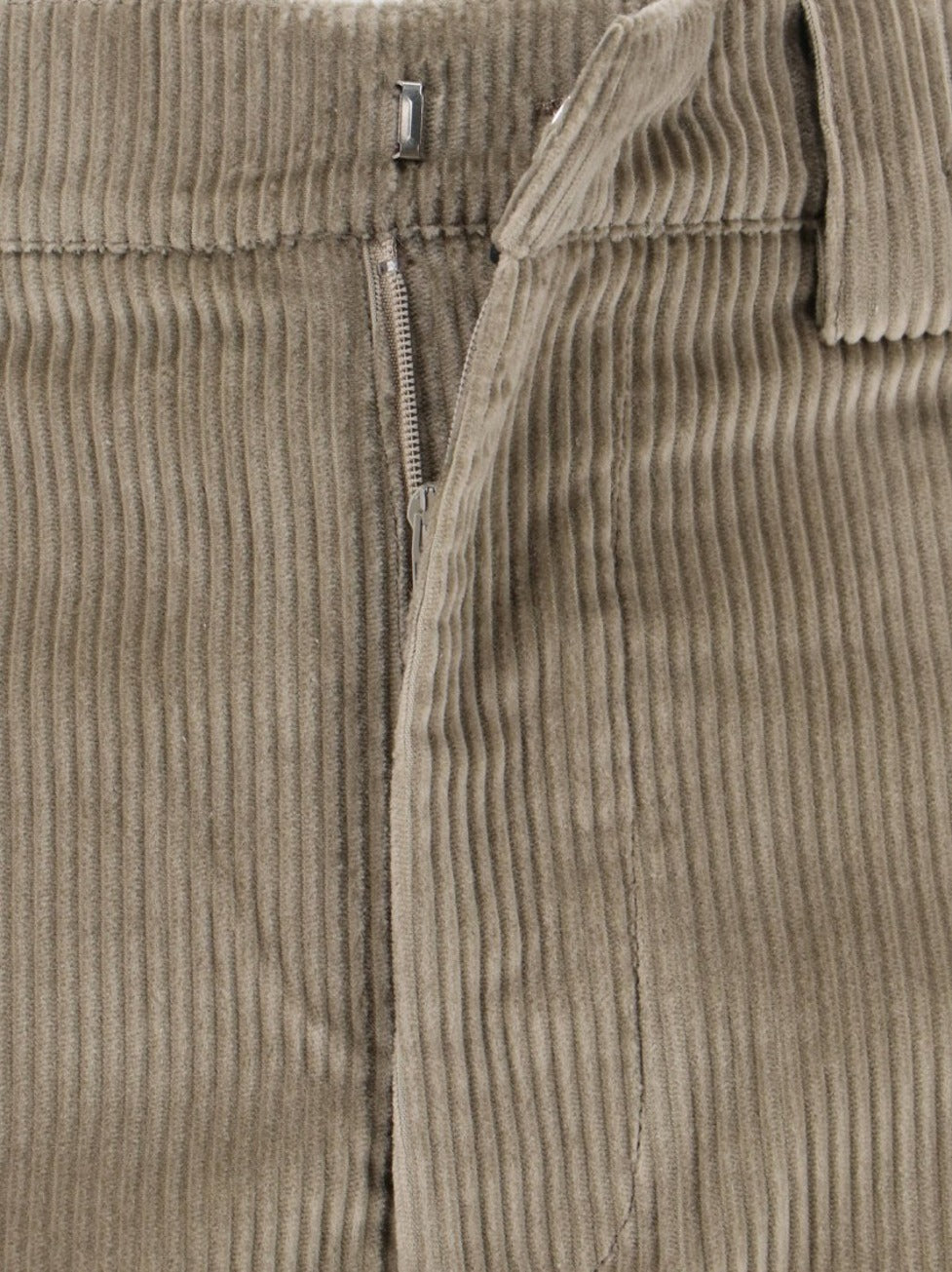 Wide-Leg Trousers With High Waist And Textured Corduroy