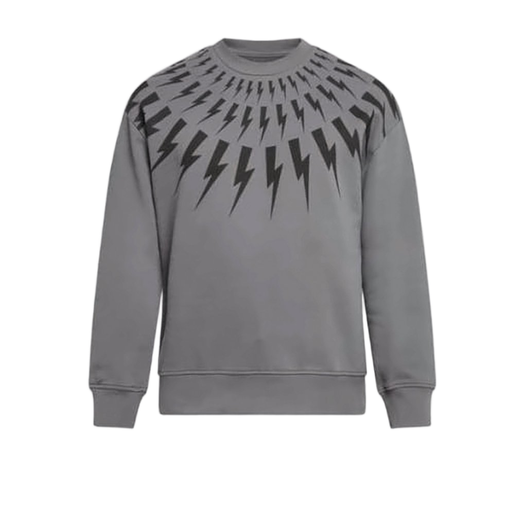Lightning Bolt Pattern Long Sleeve Pullover