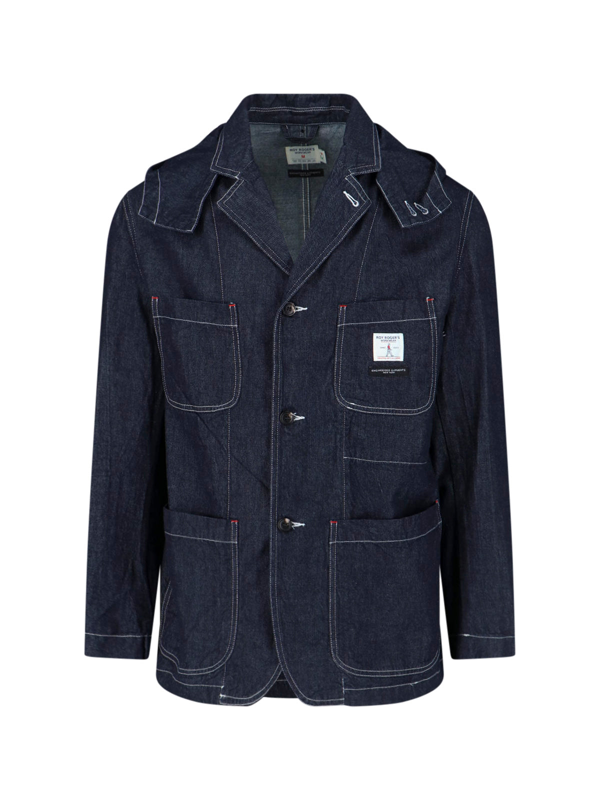 Blue Denim Detachable Hood Jacket