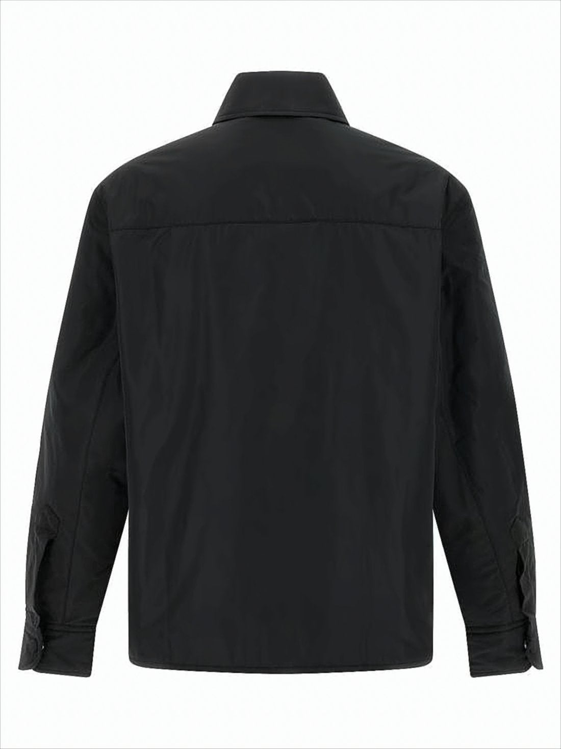 Black Minimalist Jacket with Classic Collar