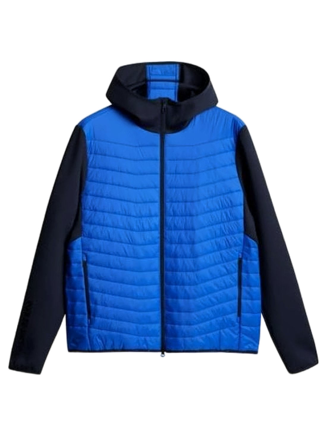 Quilted Hooded Jacket With Contrast Sleeves