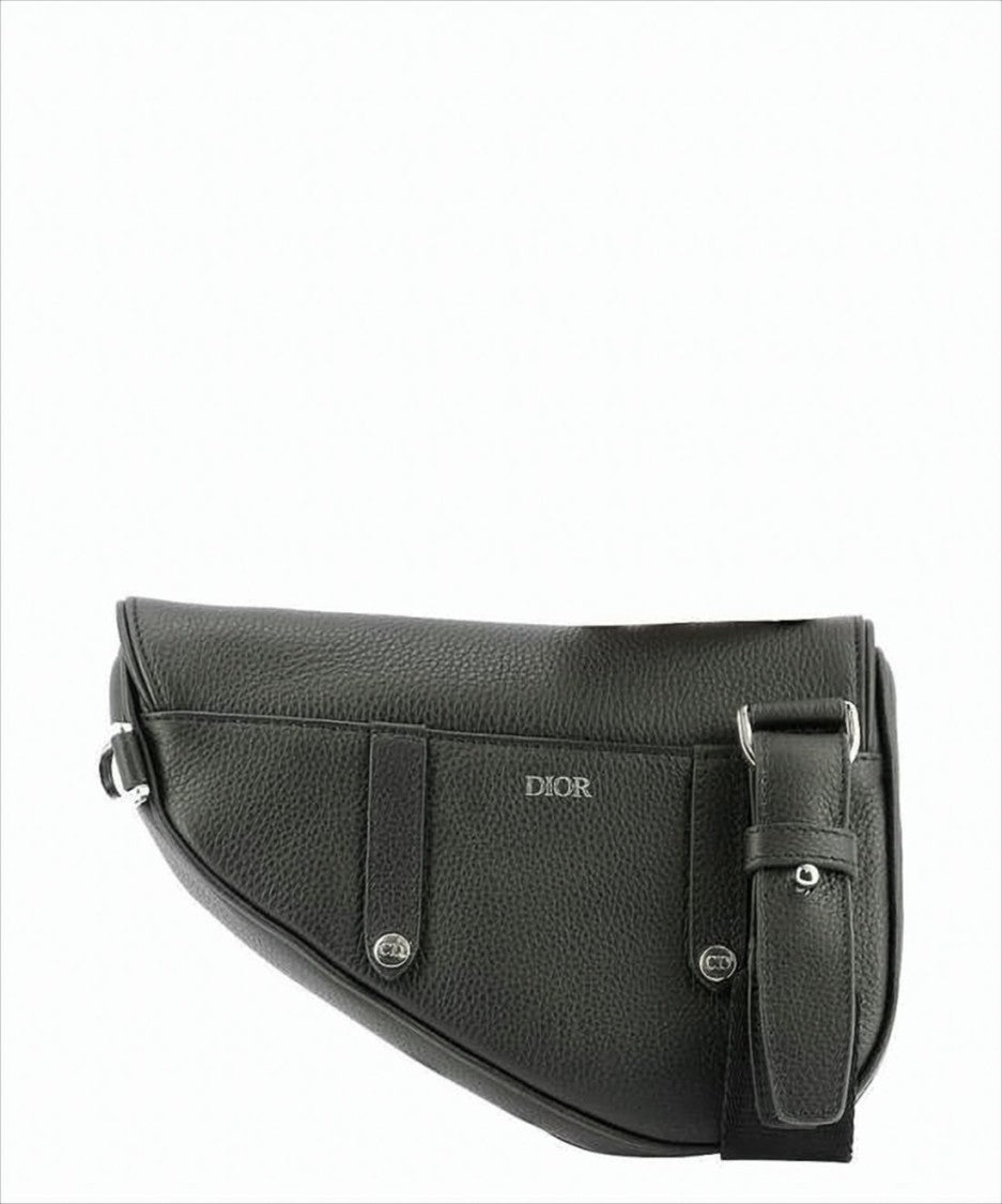 Saddle-Shaped Belt Bag in Textured Cowhide Leather