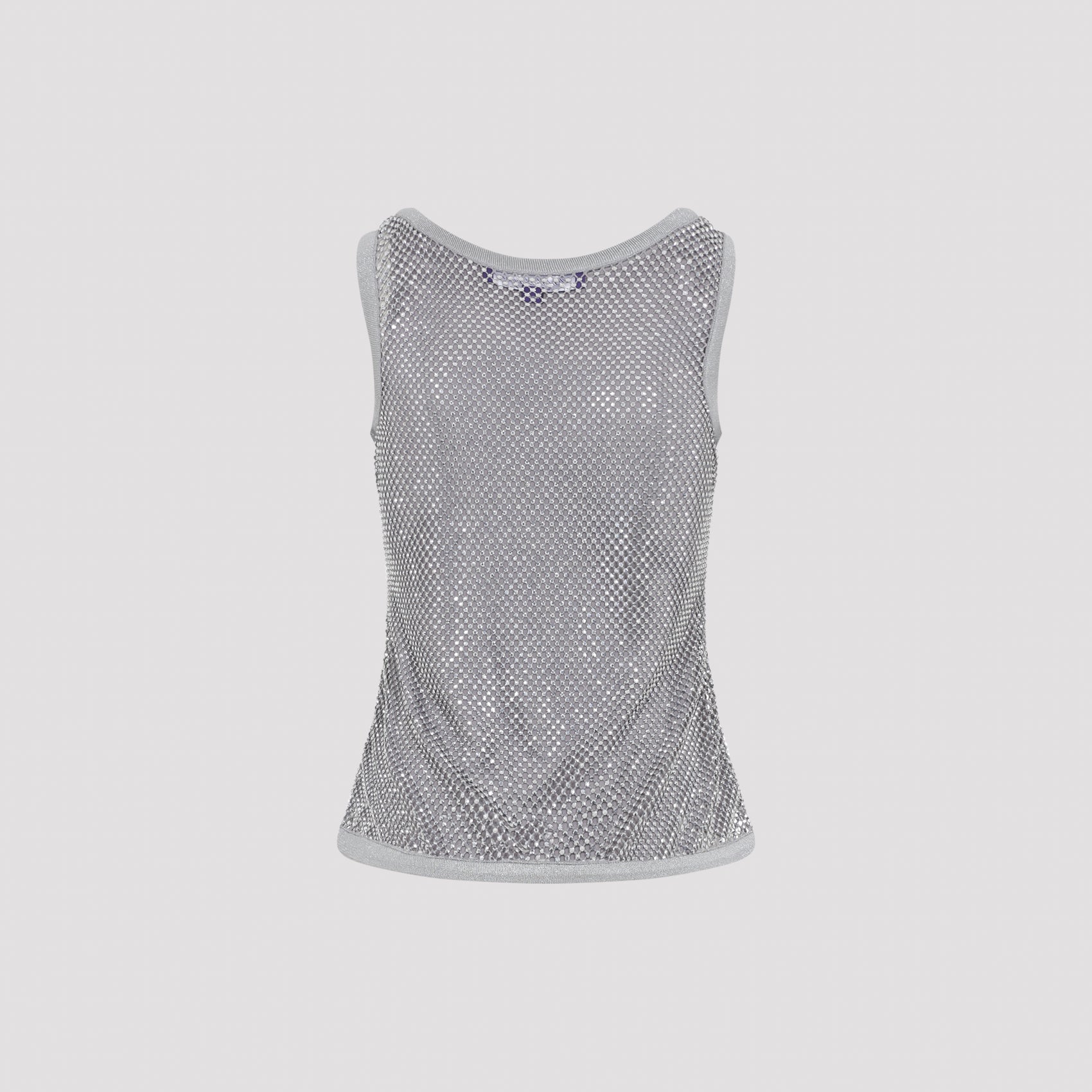 Fitted Sleeveless Top with Textured Overlay