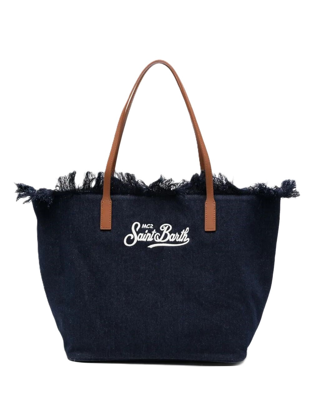 Large Tote Bag with Frayed Edges