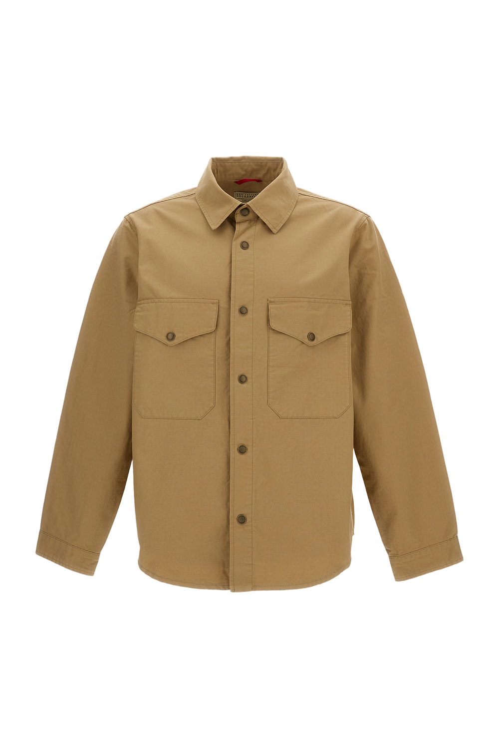 Beige Cotton Rip-Stop Overshirt