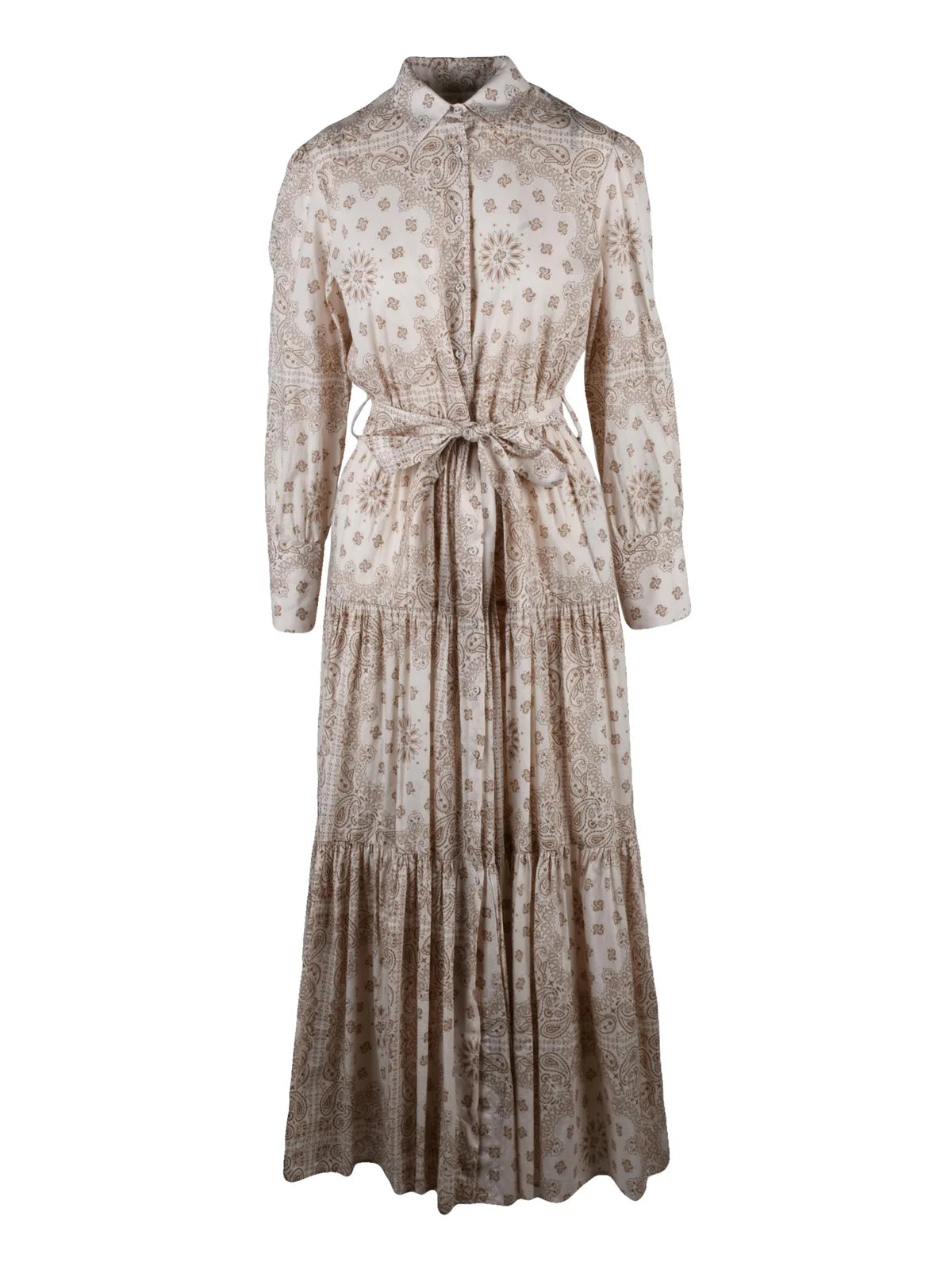 Beige Cotton Shirt Dress