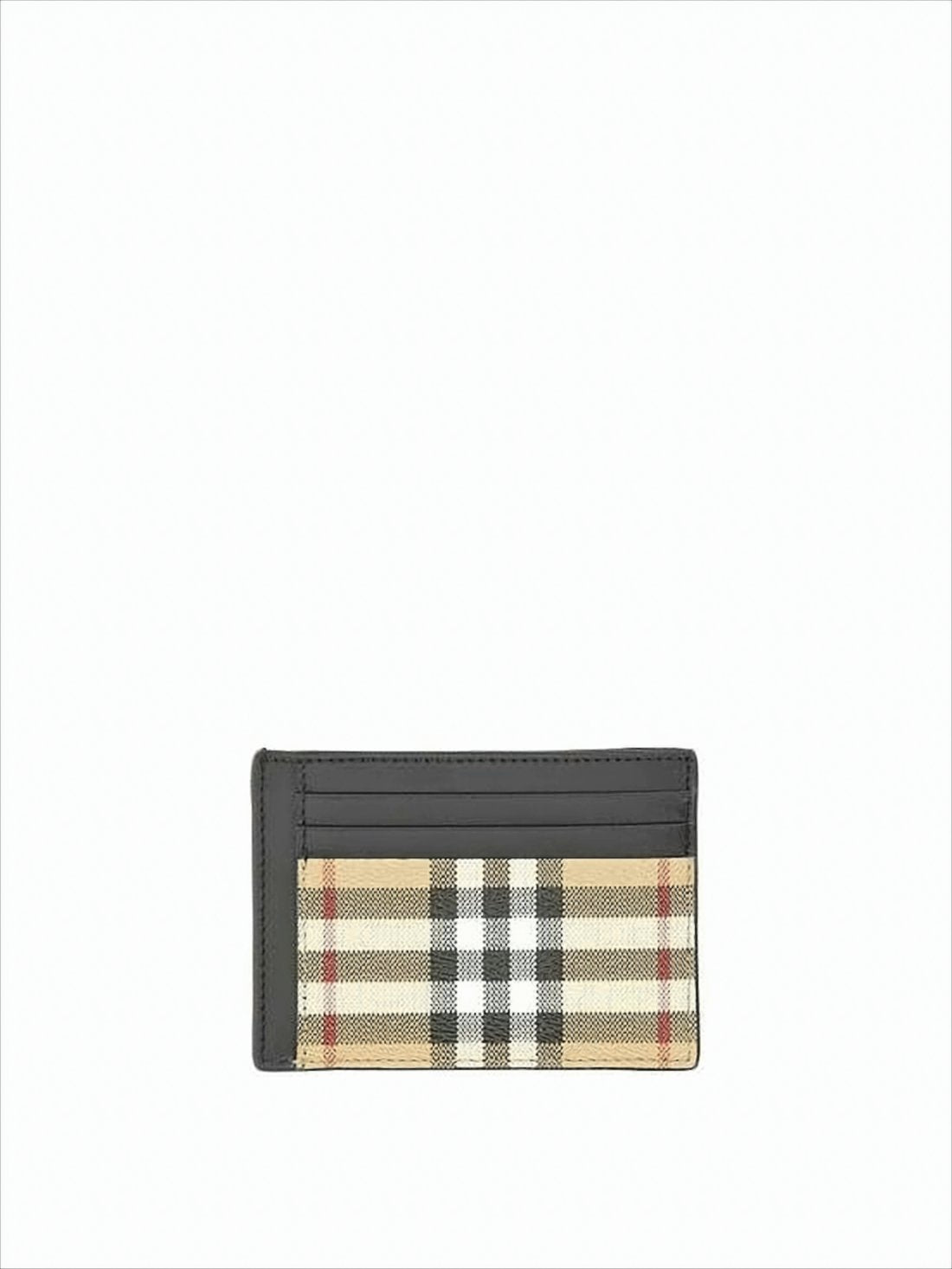 Textured Card Wallet with Classic Check Pattern