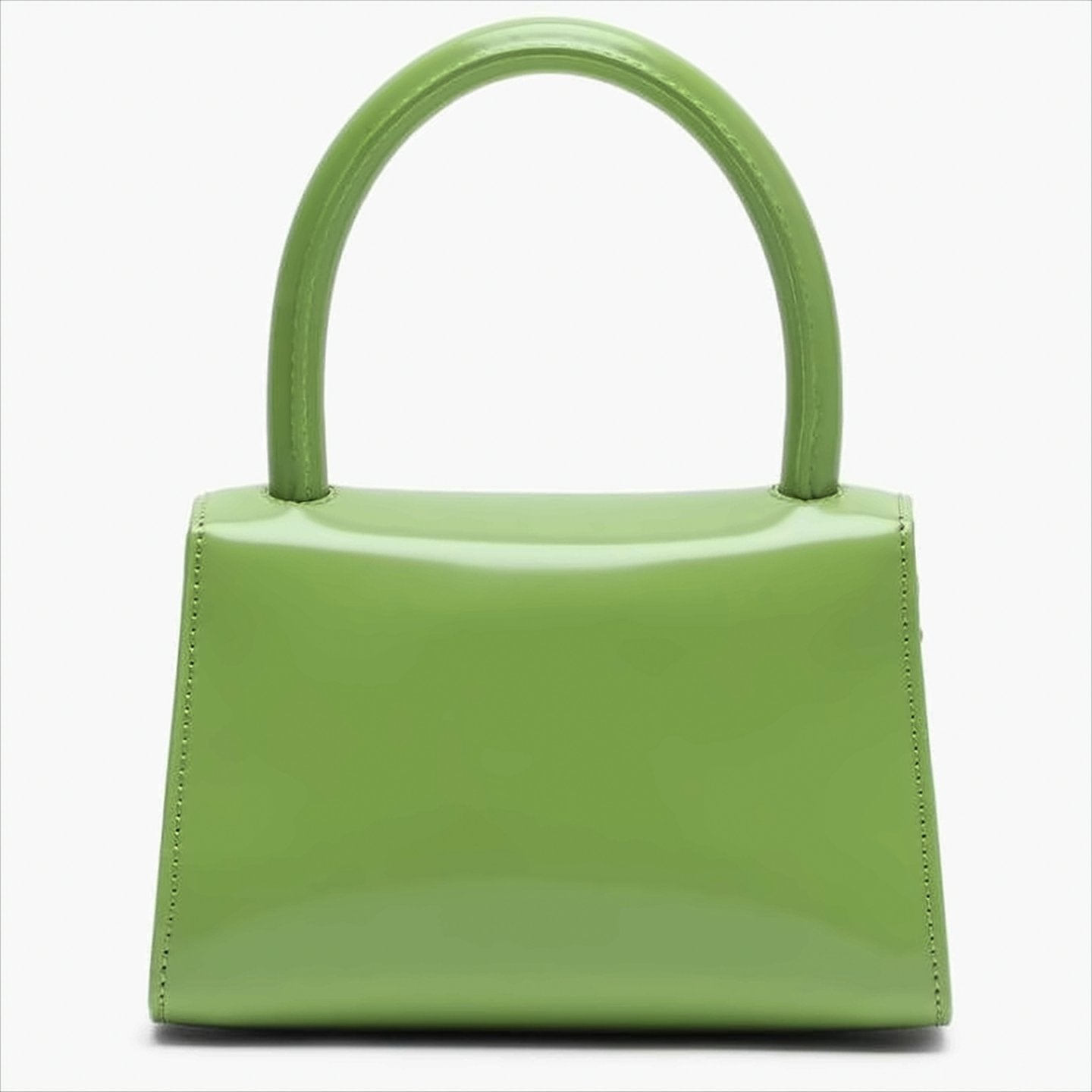 Semi-Patent Leather Top-Handle Bag with Gold-Tone Hardware