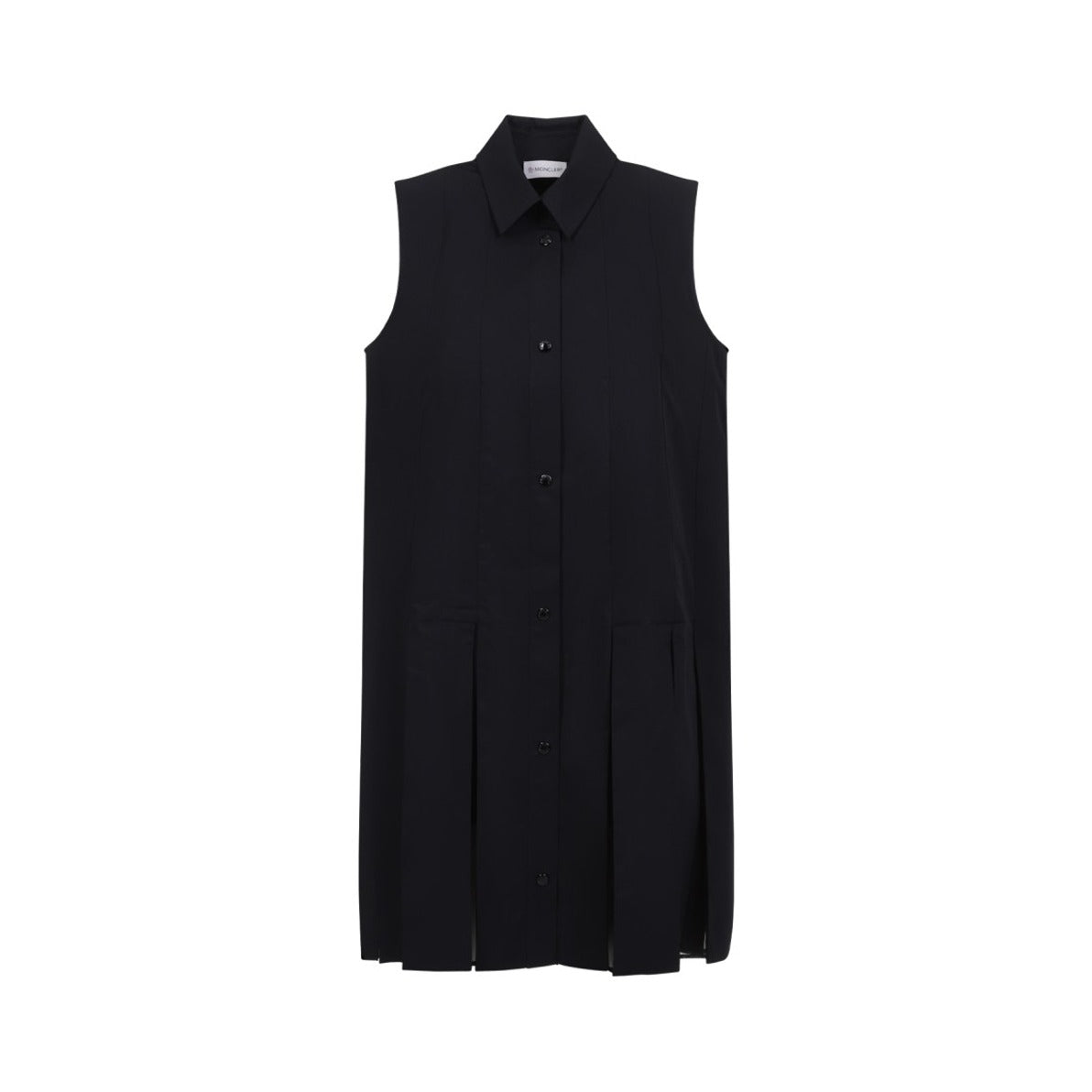 Button-Down Sleeveless Dress With Classic Collar