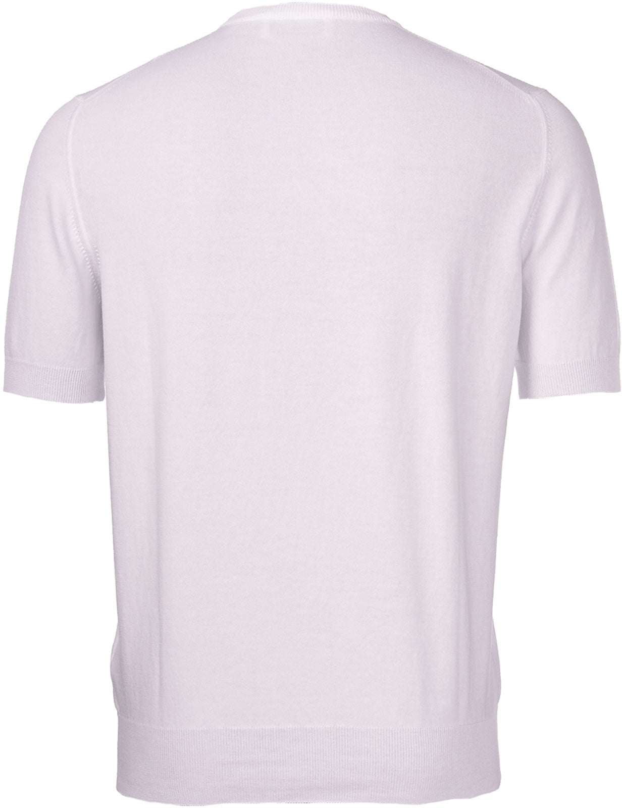 Fitted White Knit Top with Ribbed Details