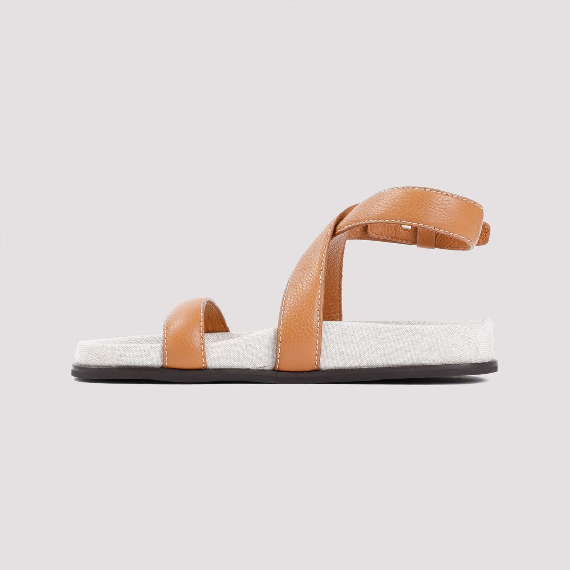 Tan Brown Leather Sandal