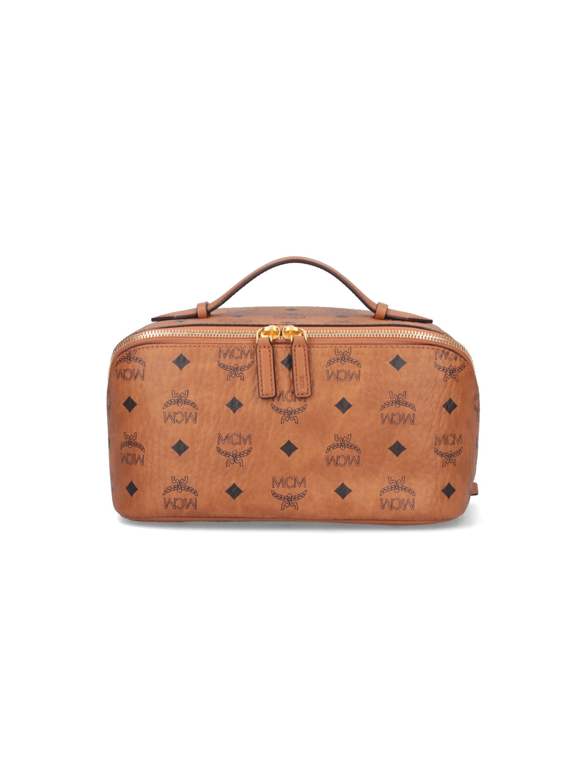 "Ottomar Toiletry" Pouch, In Brown "Visetos", Leather Finishing