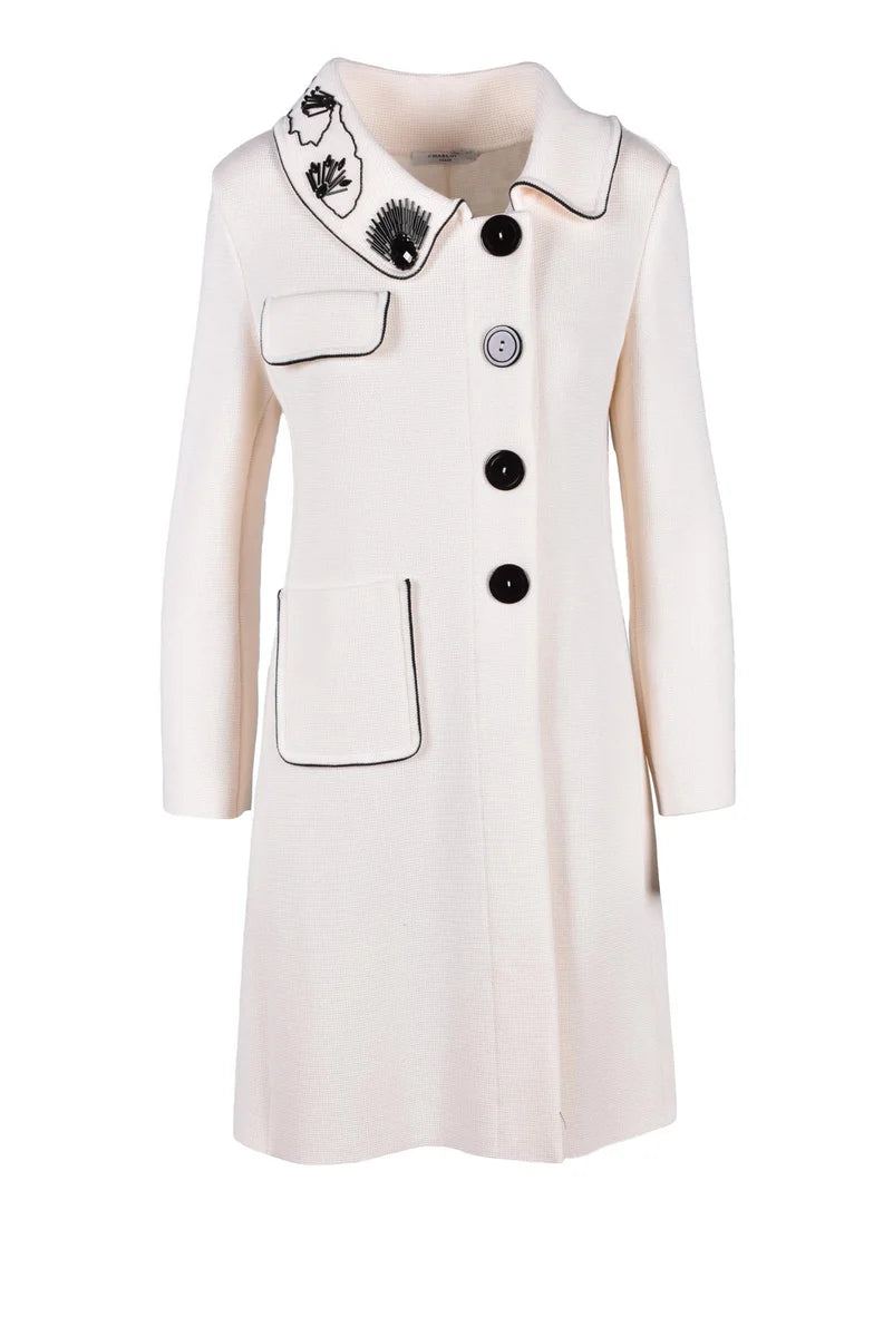 White/Black Wool Coat's