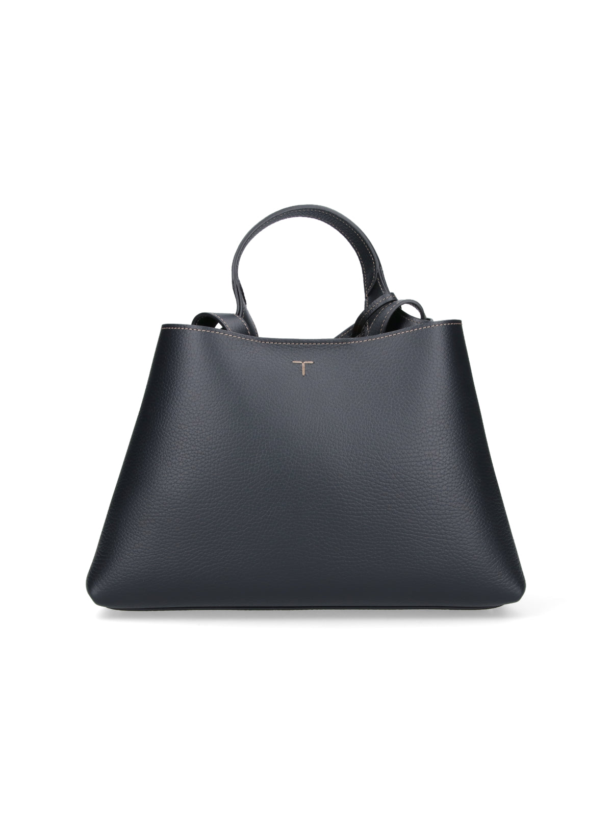 Minimalist Black Bag With Structured Silhouette And Smooth Texture