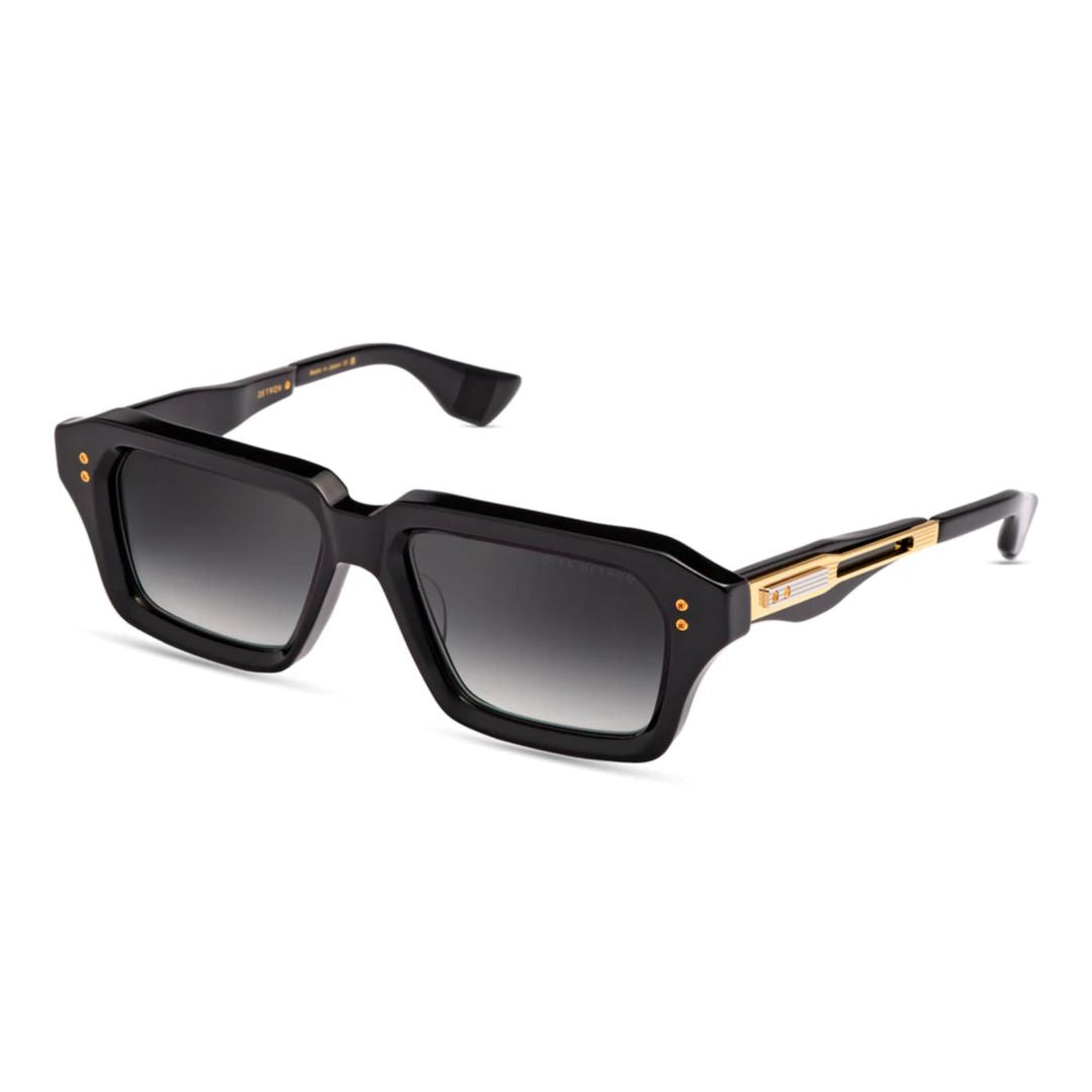 Detron Rectangular Frame Sunglasses with Gold Detailing