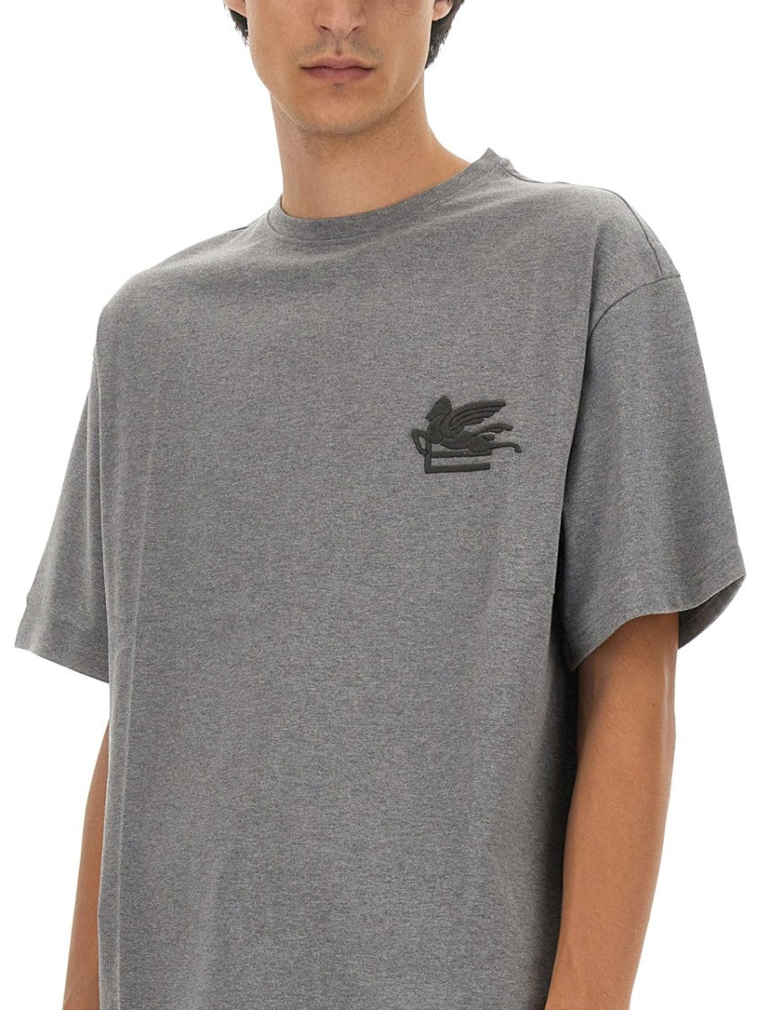 Pegasus Embroidered Grey T-Shirt